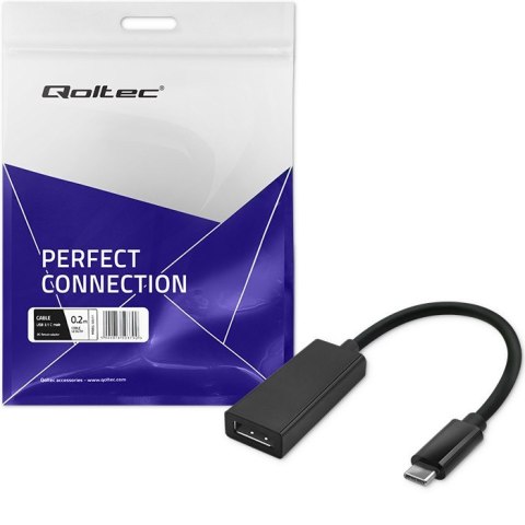 Qoltec Adapter USB-C 3.1 do Displayport | 4K | 23cm