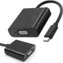 Qoltec Adapter przejściówka USB-C 3.1 do VGA | Full HD 1080P