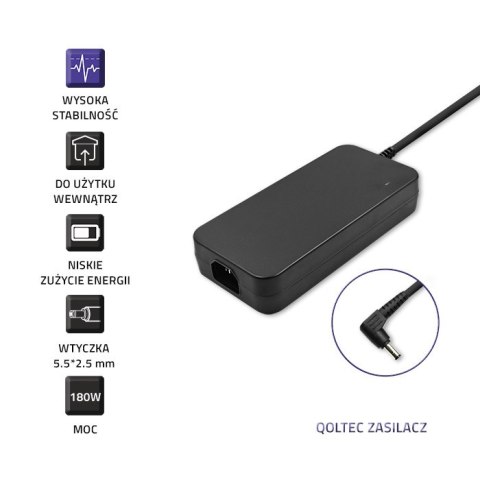 Qoltec Zasilacz do Asus 180W | 19.5V | 9.23A | 5.5*2.5 | +kabel zasilający