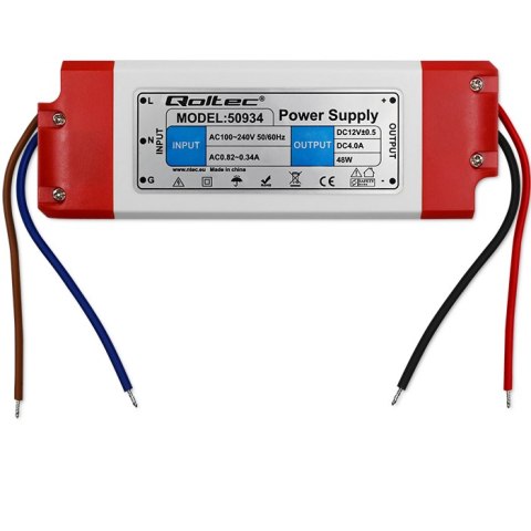 Qoltec Zasilacz impulsowy LED IP20 | 48W | 12V | 4A