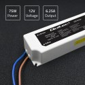 Qoltec Zasilacz impulsowy LED IP67 | 75W | 12V | 6.25A | Wodoodporny | Biały