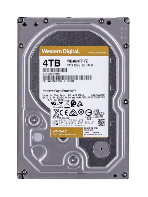 Dysk twardy HDD WD Gold 4TB 3,5" SATA WD4004FRYZ