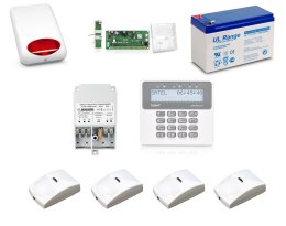 Zestaw alarmowy SATEL PERFECTA 16, Klawiatura LCD, 4 czujniki ruchu PET, sygnalizator zewnętrzny, powiadomienie GSM
